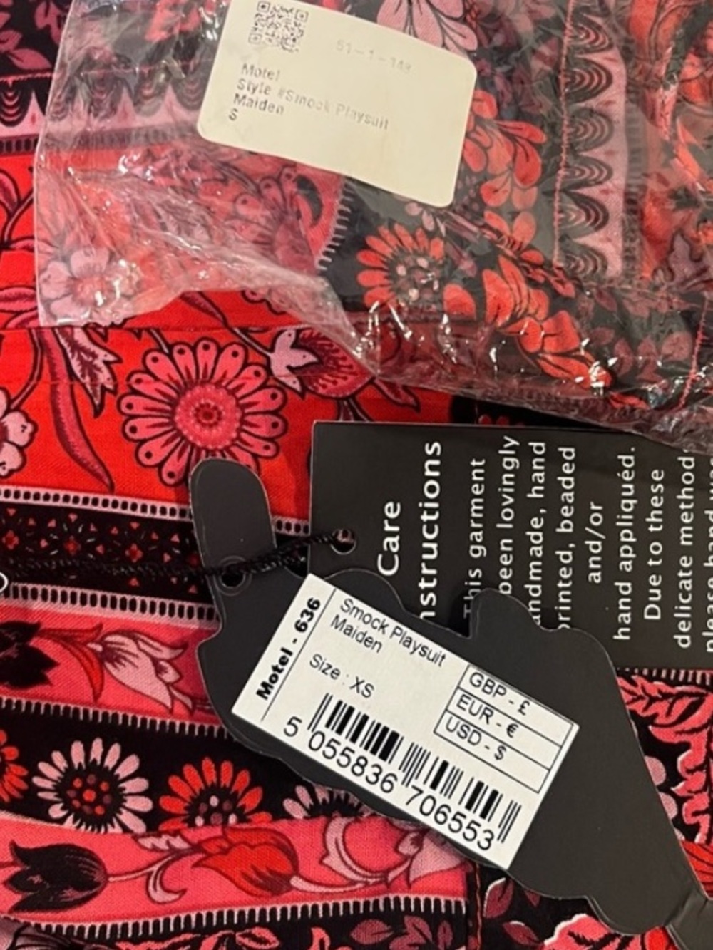 Motel Rocks Red Floral Print Strappy Romper - Picture 3 of 15